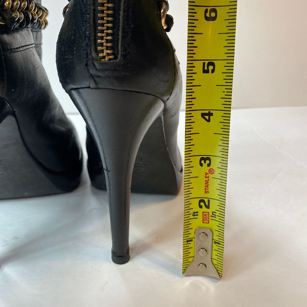 SOLD Tory Burch Lysa Leather & Chain Link Booties - Picture 8 of 16